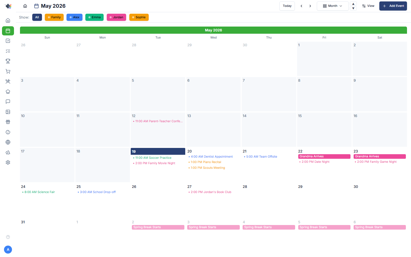 Calendar month view