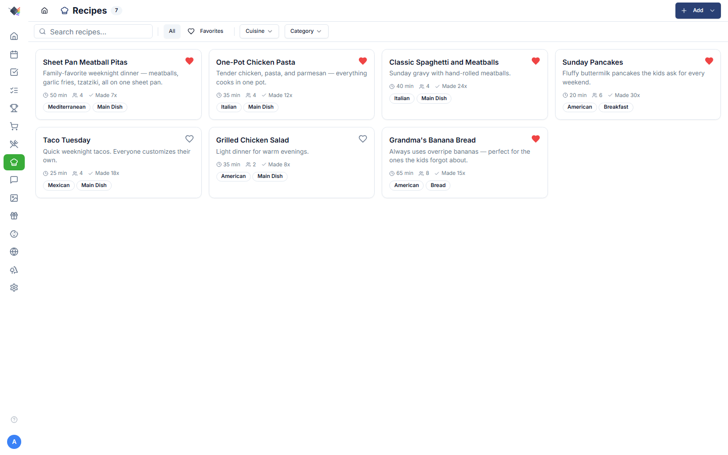 Recipe library