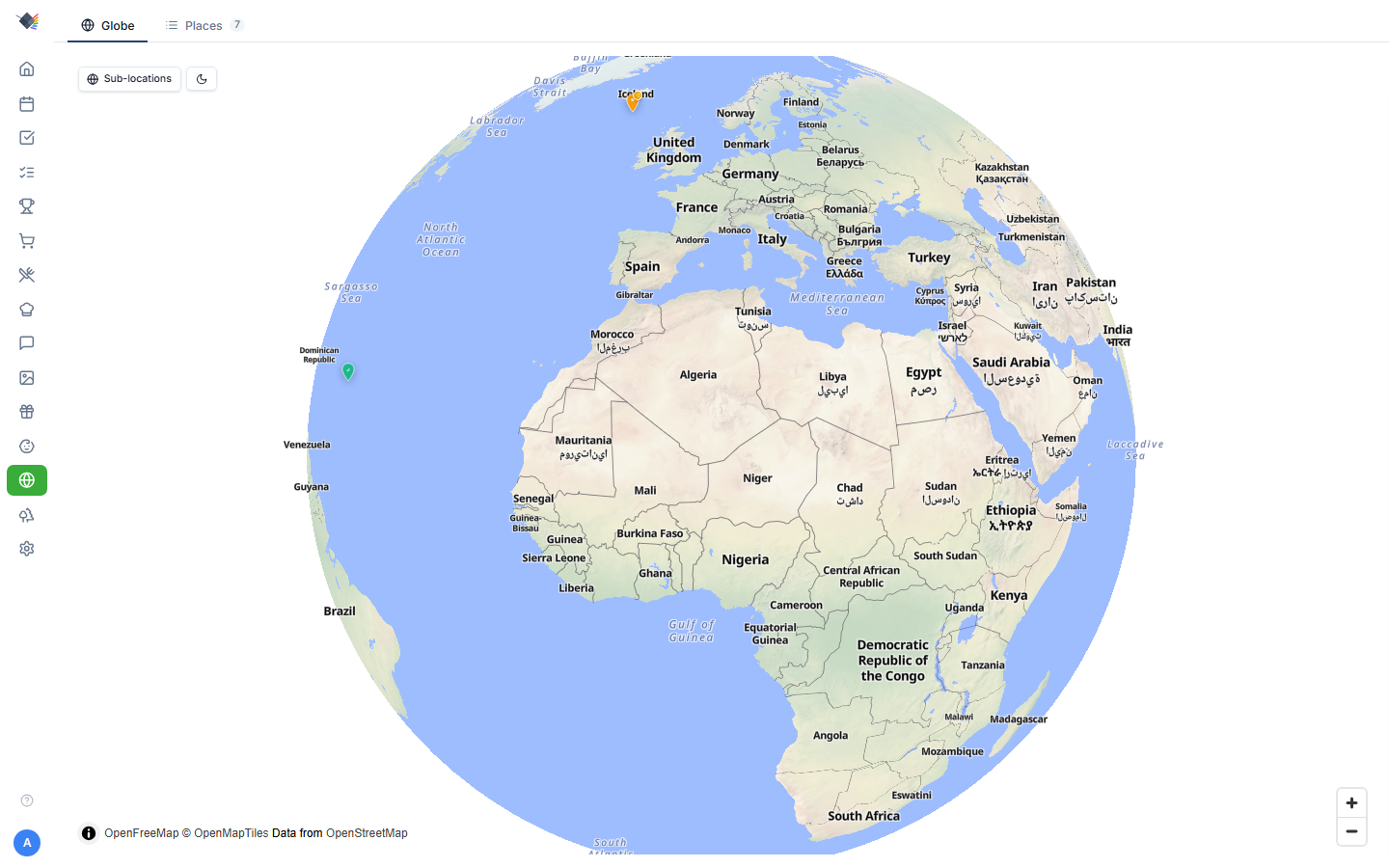 Travel globe
